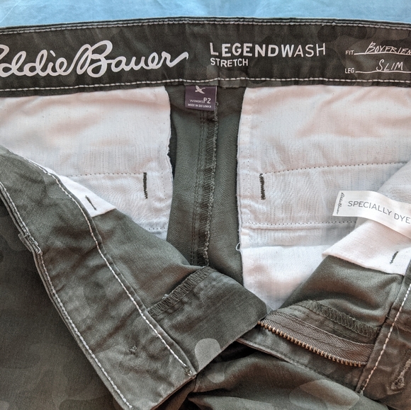 Eddie Bauer Boyfriend Slim Legend Wash Stretch Camouflage Long Pants - Picture 7 of 15
